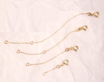 14k 18K Solid Gold Chain Extender, Adjustable Gold Extender, Spring Ring Clasp, Jewelry Necklace or Bracelet  Adjustment 1" 2" 3" 4", Extend