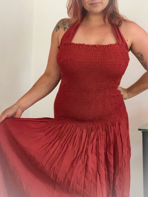 VINTAGE 90s Cue Designs Halter Dress