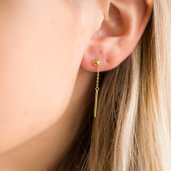 Lyra Drop Earrings In Yellow Gold