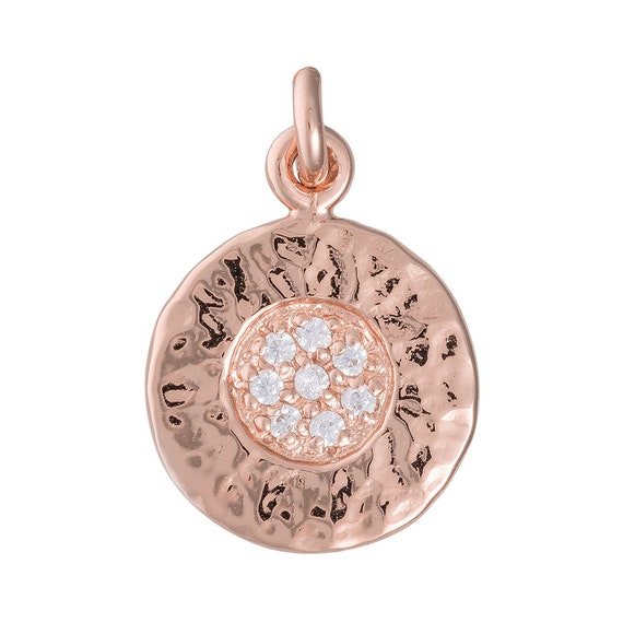 Lucky Hook 26 Charm in Brass plated in Rose & Black Metal