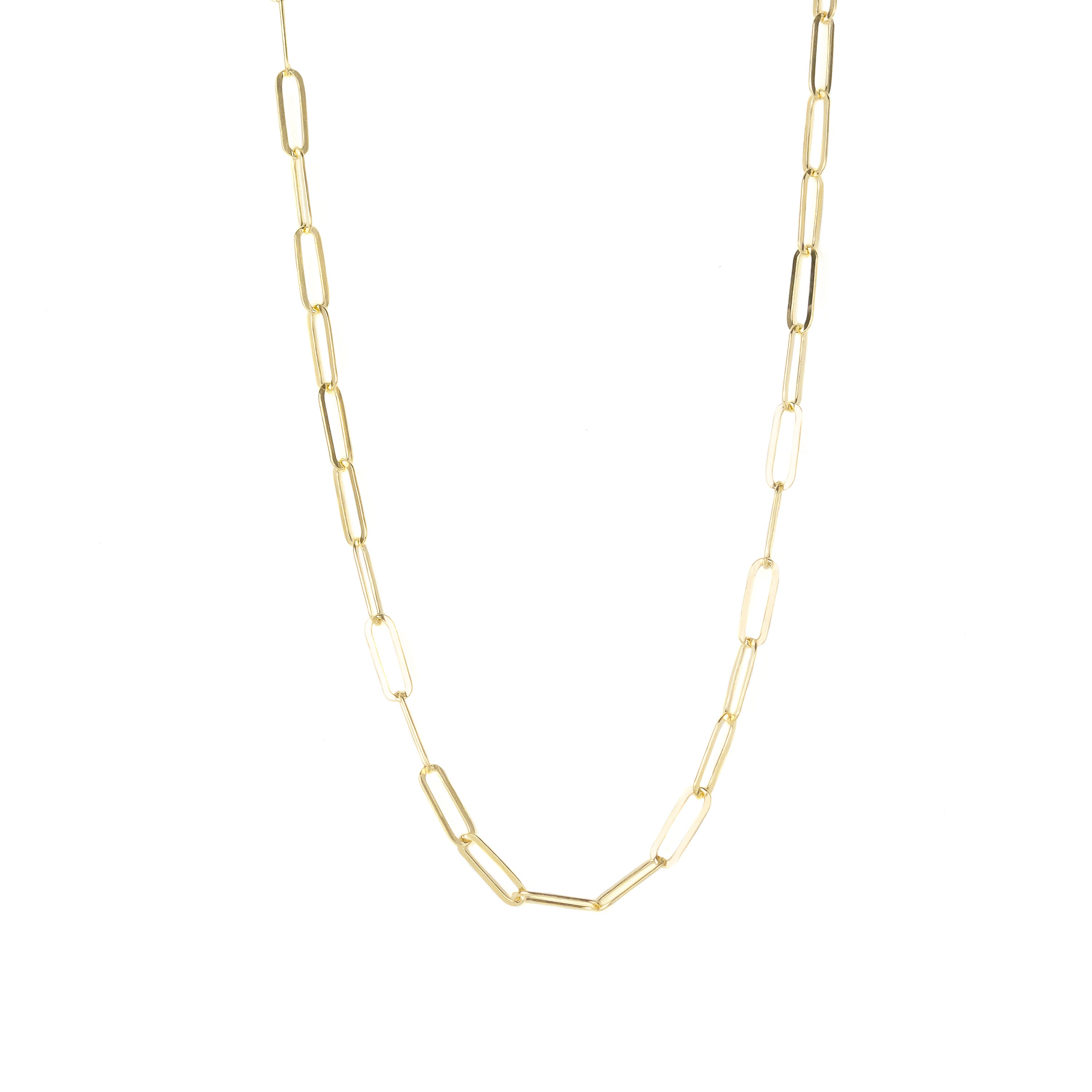 Yellow gold paperclip chain hotsell