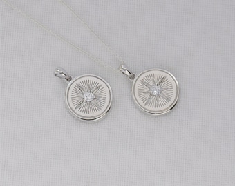 Celestial Compass Locket in Sterling Silver