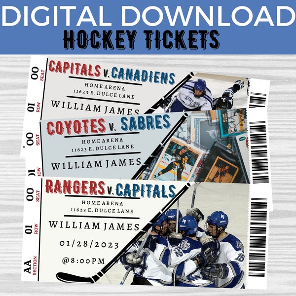 Customizable Hockey Ticket Etsy