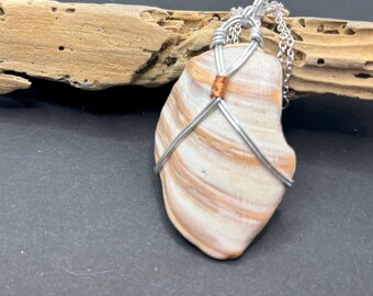 Tideswept Relic Wire-Wrapped Shell Pendant – Cursed Tides Ocean Jewelry