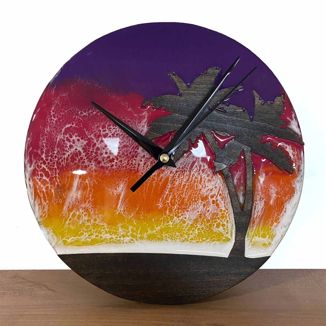 Tropical Sunset Clock 9 Inch Etsy