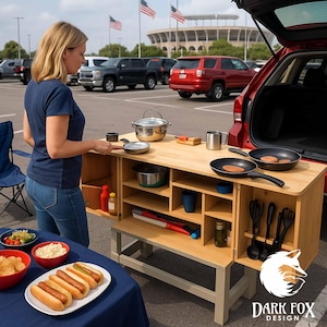 DIY Scout Camp Chuck Box Plans – Tailgate Cook Station & Camp Kitchen – Rysunki wymiarowe – Natychmiastowe pobranie