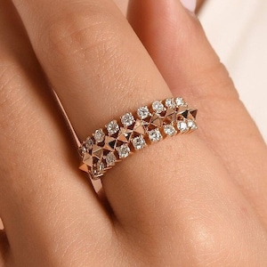 Diamond Pyramid Ring, Gold Spike Ring, Diamond Cluster Ring, Clash Ring, Everyday Rings, Push Present