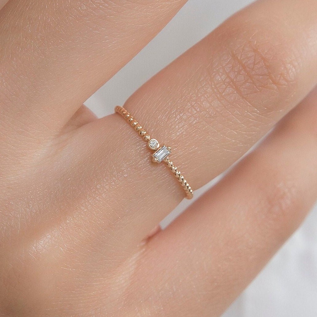 Dainty store diamond band