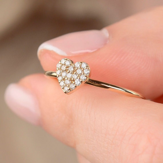 Thin diamond 2024 stacking rings