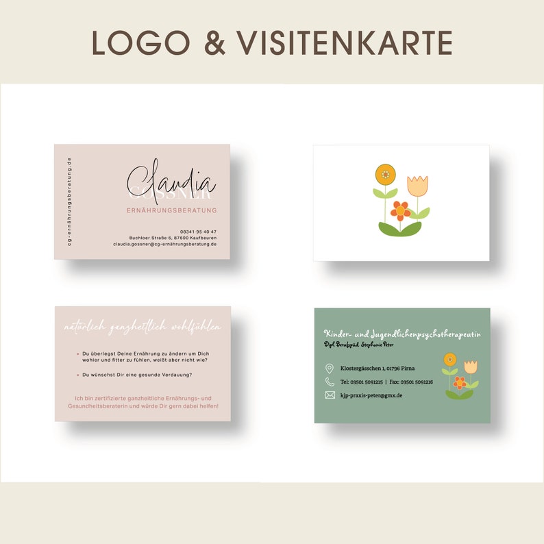 Logodesign, Grafikdesign, Branding, Corporate Identity, modernes Logo, Visitenkarte, Business Cards