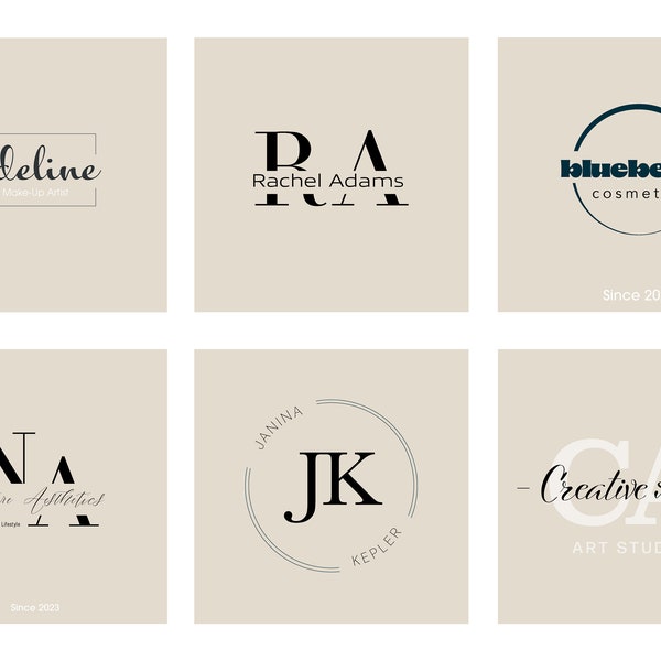 Individuelles Logo-Design, Branding, minimalistisches Logo, Kosmetik-Logo, Namenslogo, Mode-Logo, Monogramm-Logo, Business Cards Design