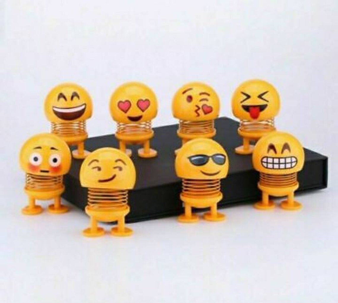 1 x smiley Car Dashboard Bobble Head Decoration Emoji Vehículo Etsy