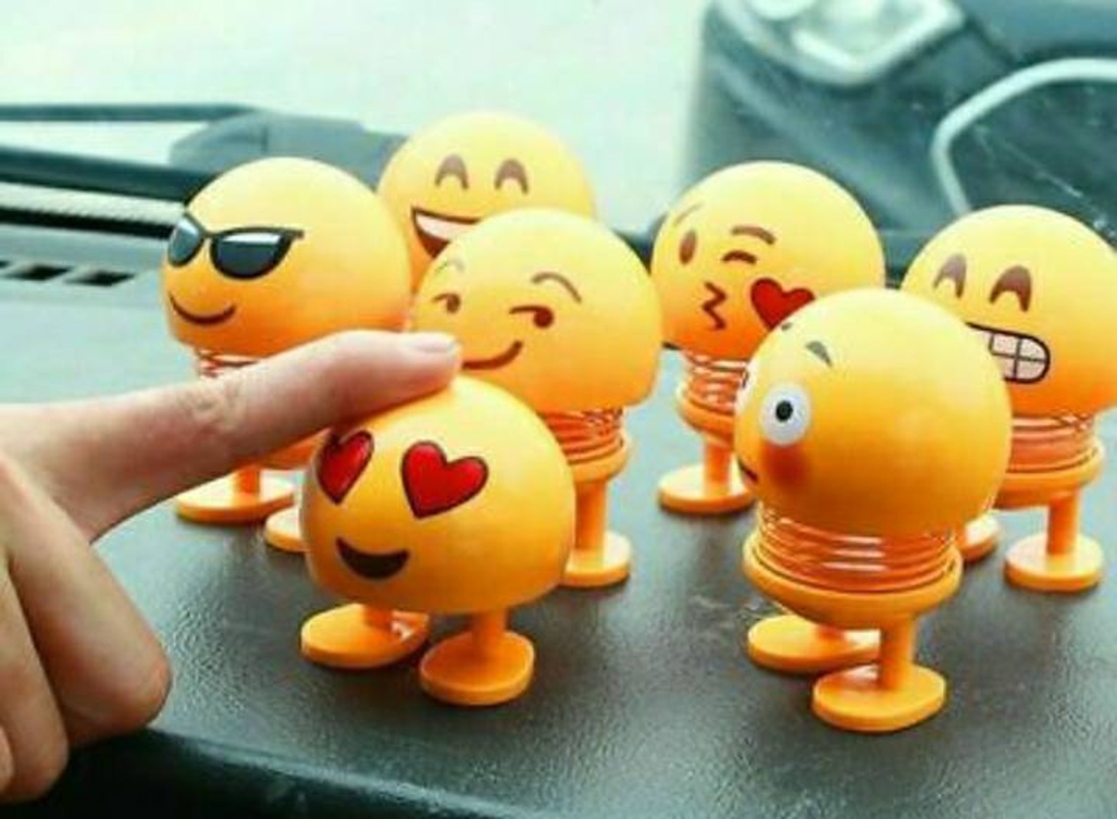 1 x smiley Car Dashboard Bobble Head Decoration Emoji Vehículo Etsy