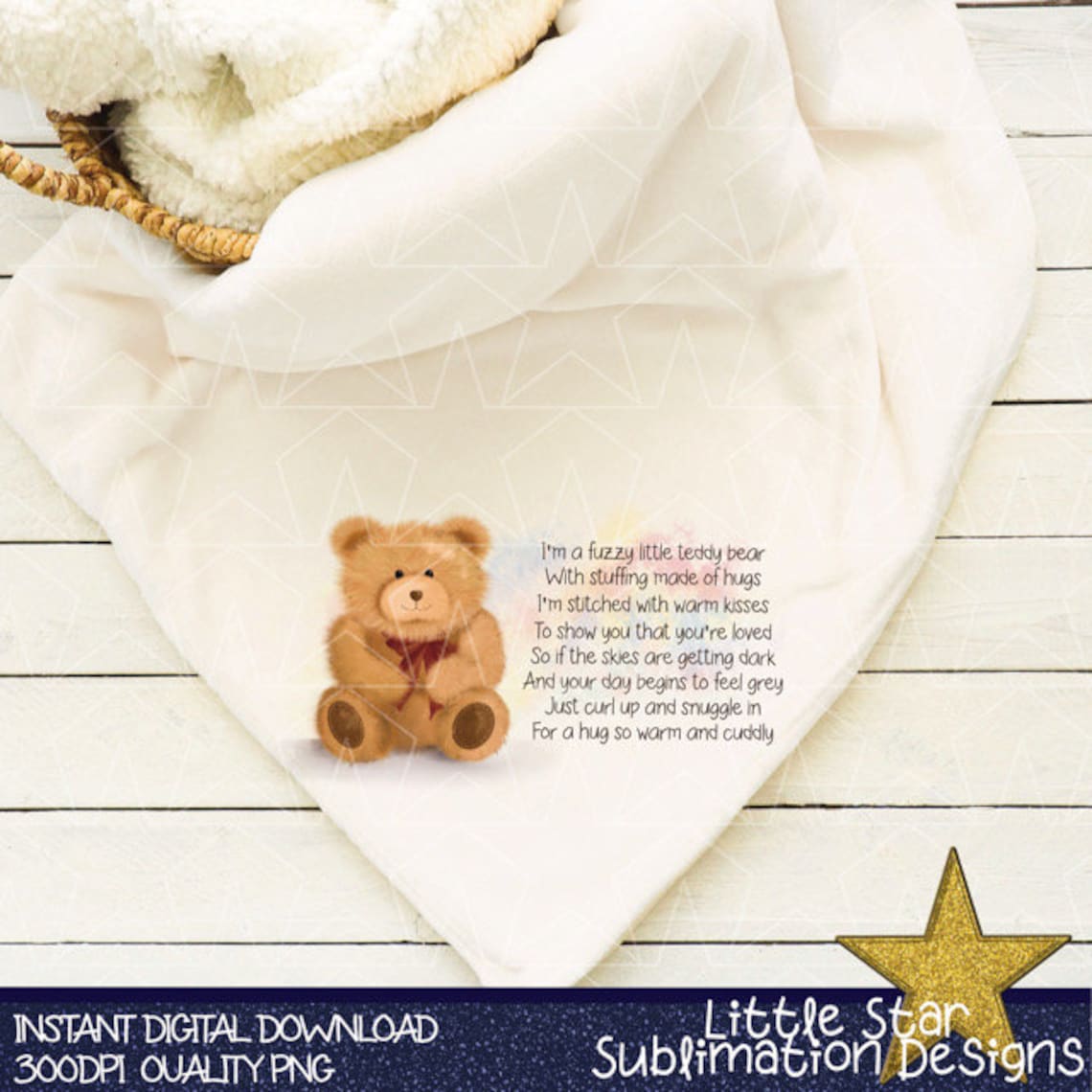 Set of 2 Bear Hug Blanket Sublimation Designs Digital Etsy