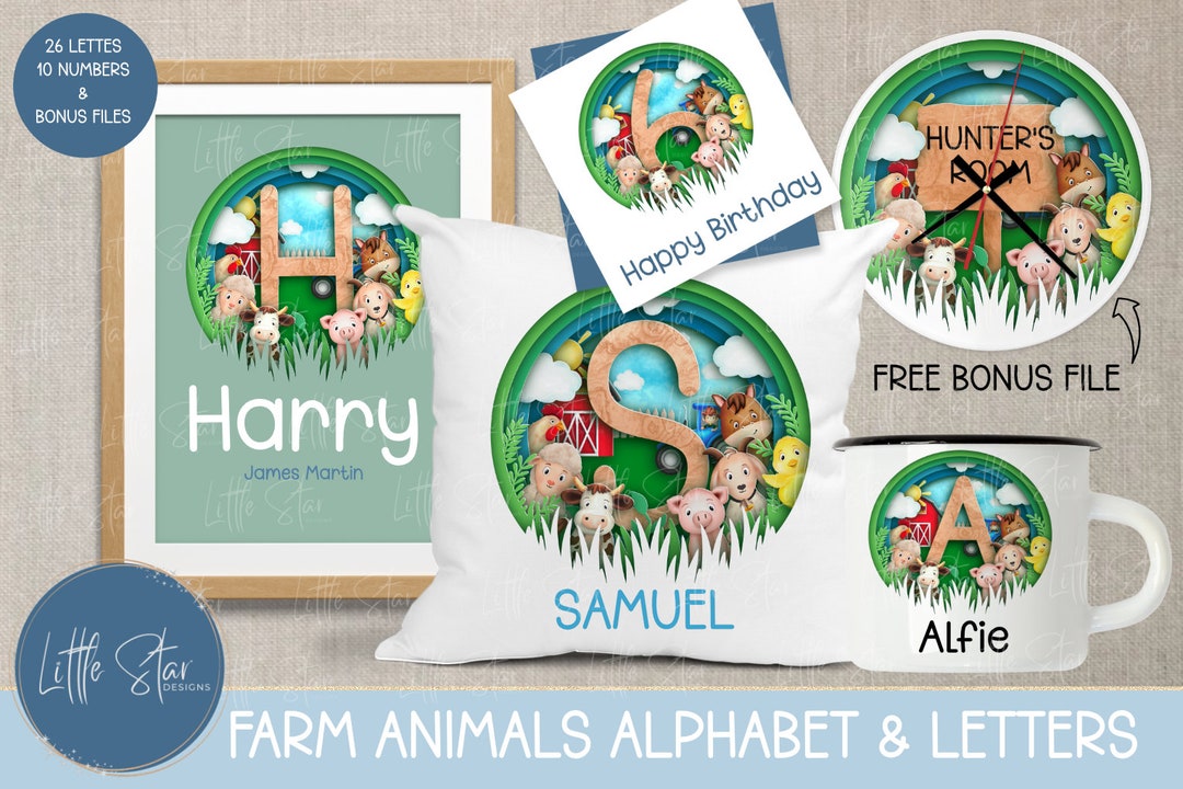 Farm Animals Alphabet and Numbers/ Farm Animal Alphabet/ Farm Animal ...