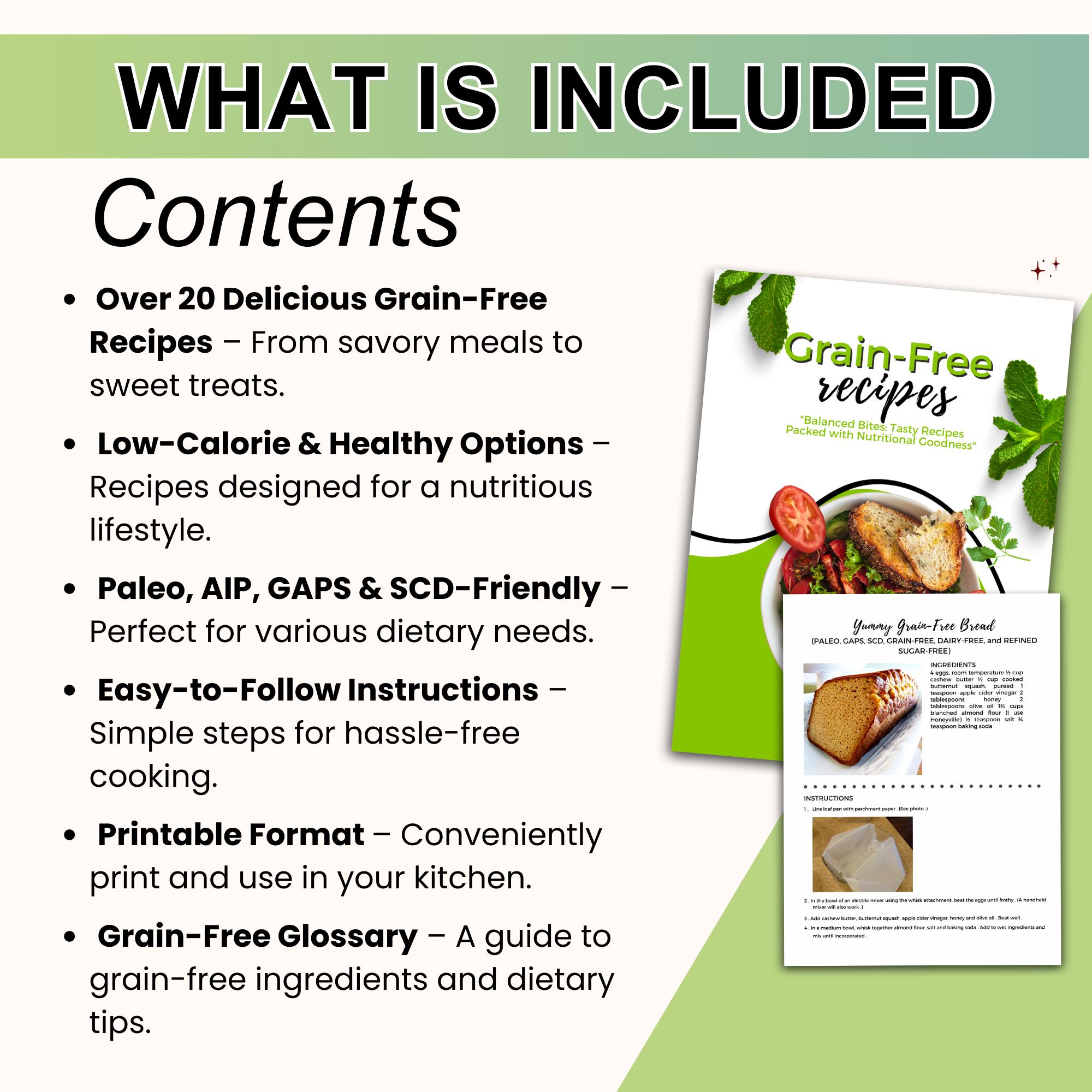 Grain-free Low-calorie Printable Recipes Cookbook: Easy AIP, Paleo, and ...