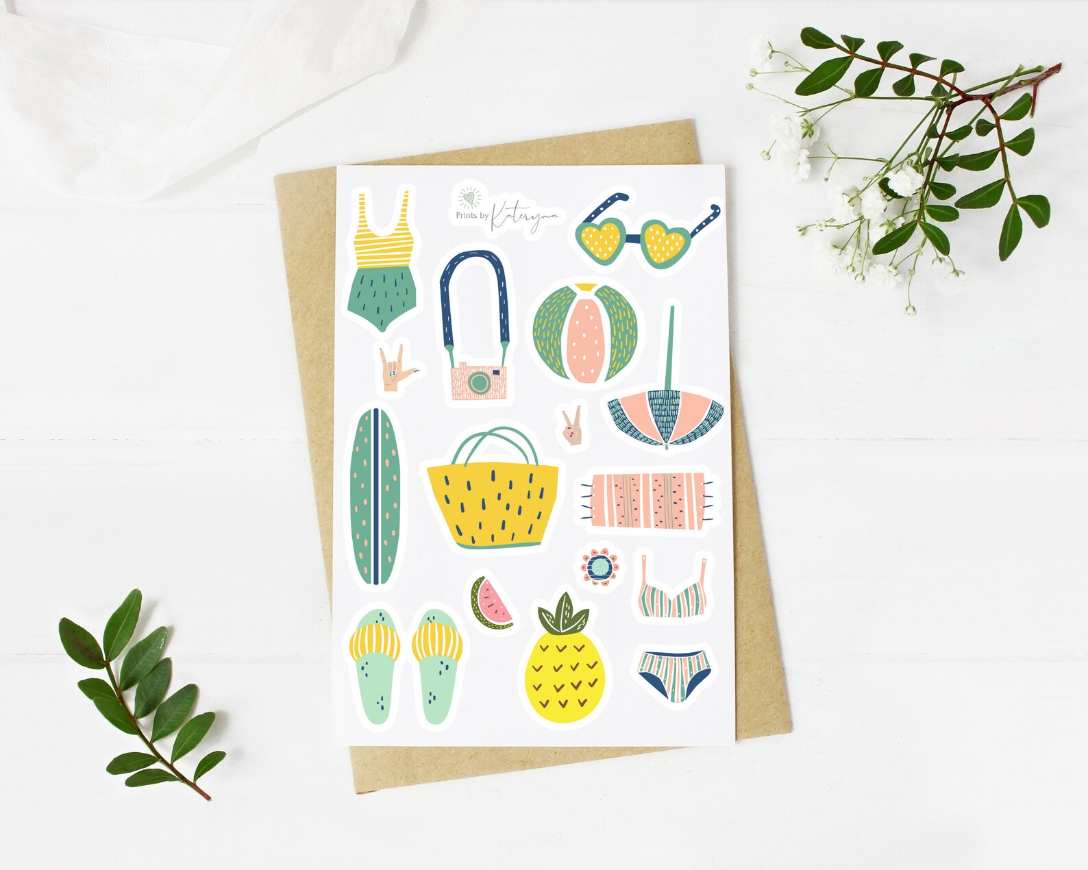 Summertime sticker sheet summer stickers Bullet Journal | Etsy