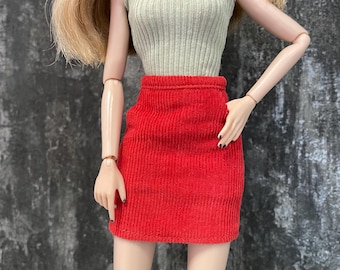 Original design by AtelierTeaorama PDF digital sewing pattern pencil skirt for 12” 1:6 scale fashion dolls and figures of similar size