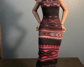 1 zu 6 ärmelloses Kleid in zwei Längen und Farben für 30 cm große weibliche Actionfiguren und Puppen wie Tbleague phicen.