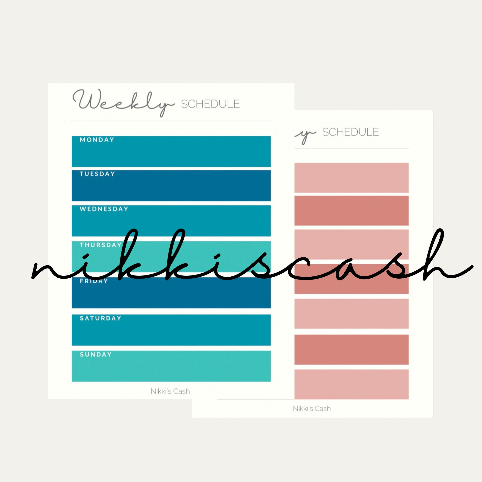 Weekly schedule printable etsy