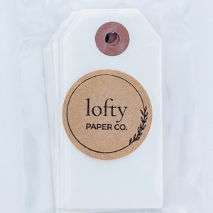White Parcel Gift Tag Set of 20