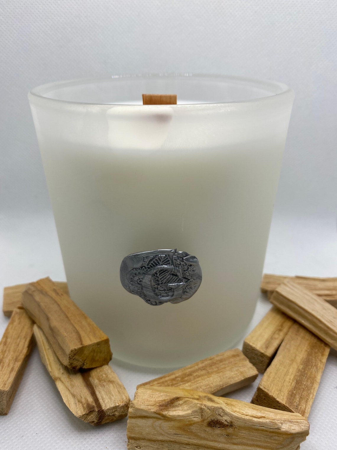 Scented 16 oz Candle in Frosted Glass Jar Etsy