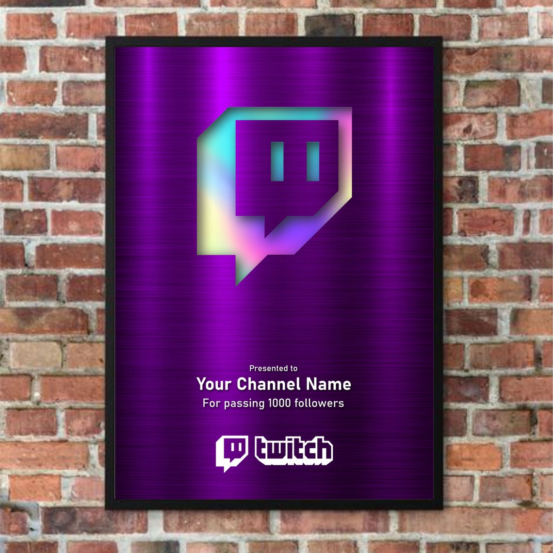 Twitch awards Streamer Follower Award Plaque Holographic Etsy
