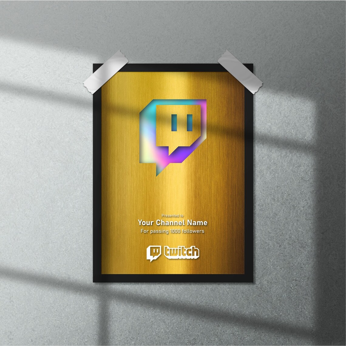 Twitch awards Streamer Follower Award Plaque Holographic Etsy