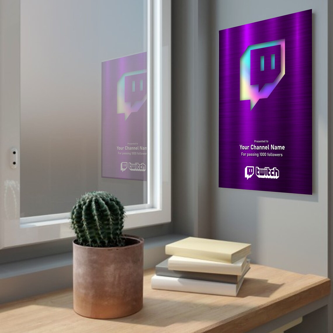 Twitch awards Streamer Follower Award Plaque Holographic Etsy