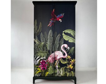 Upcycled Vintage Wardrobe: Emerald Green Jungle Design