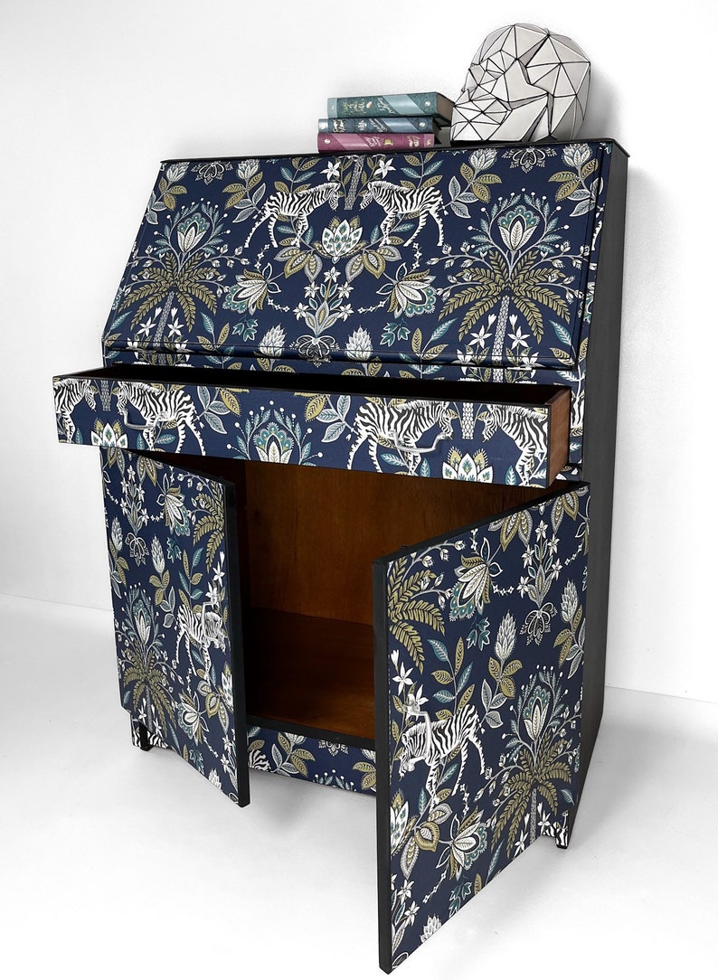 REMPLOY Vintage Bureau. Upcycled Secretary Table. Painted Desk. Retro