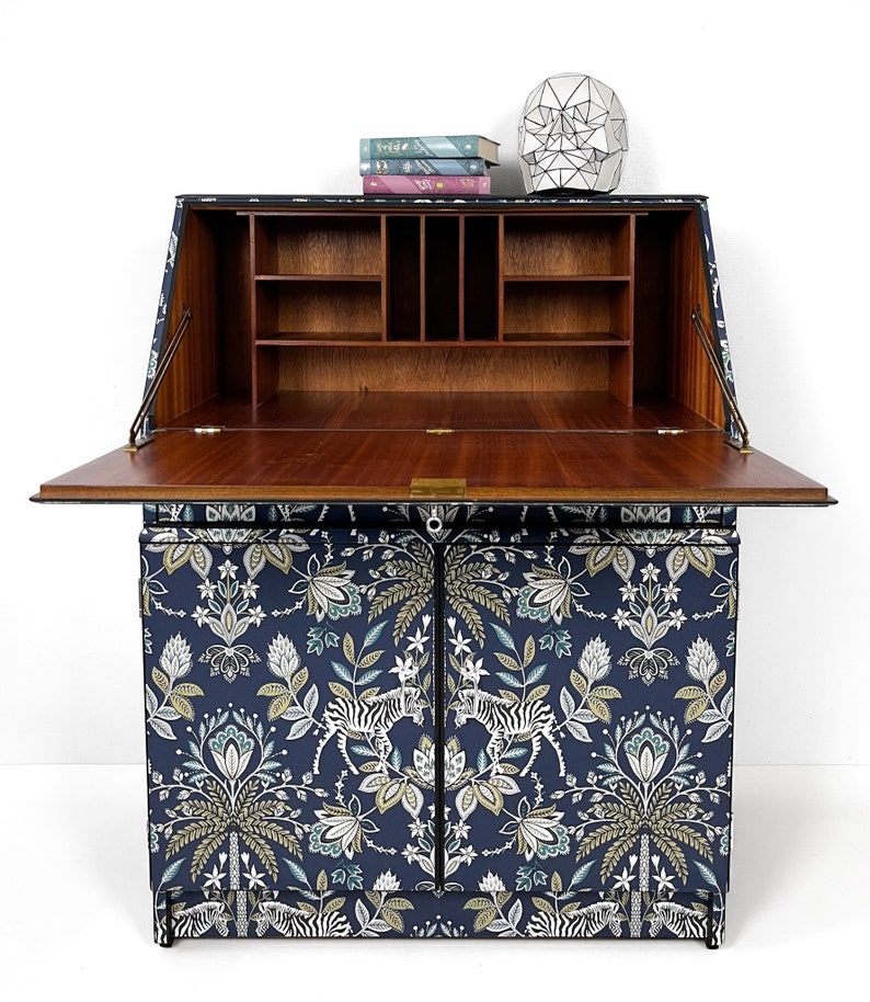 REMPLOY Vintage Bureau. Upcycled Secretary Table. Painted Desk. Retro