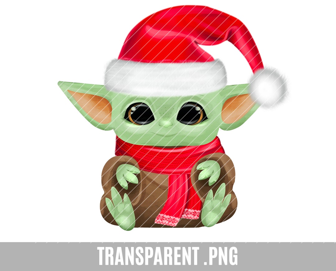 Baby Yoda Clip Art Transparent Png Baby Yoda Christmas Santa Etsy