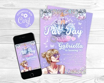 Editable Birthday Party Invitation, Eras Party Invite, Eras birthday party, In My Birthday Era, T’s birthday, it’s me, Digital Music Invite