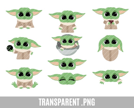Baby Yoda Clip Art Pince Transparente Bebe Yoda Alien Etsy France