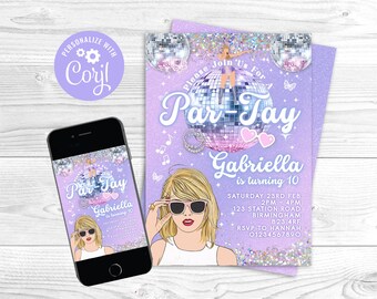 Editable Birthday Party Invitation, Eras Party Invite, Eras birthday party, In My Birthday Era, T’s birthday, it’s me, Digital Music Invite