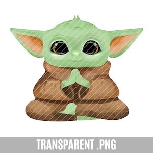 Baby Yoda Clip Art, pince transparente, bébé yoda, alien mignon, projet d’artisanat, mandalorian, love you I do