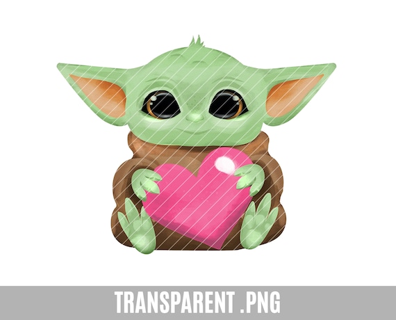 Baby Yoda Clip Art Transparent Png Clipart Valentine Baby Etsy