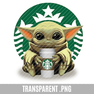 Baby Yoda café Clip Art, pince transparente, bébé yoda, alien mignon, gorgée skippy, projet d’artisanat, mandalorian, love you I do