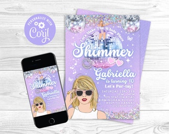 Editable Birthday Party Invitation, Eras Party Invite, Eras birthday party, In My Birthday Era, T’s birthday, it’s me, Digital Music Invite