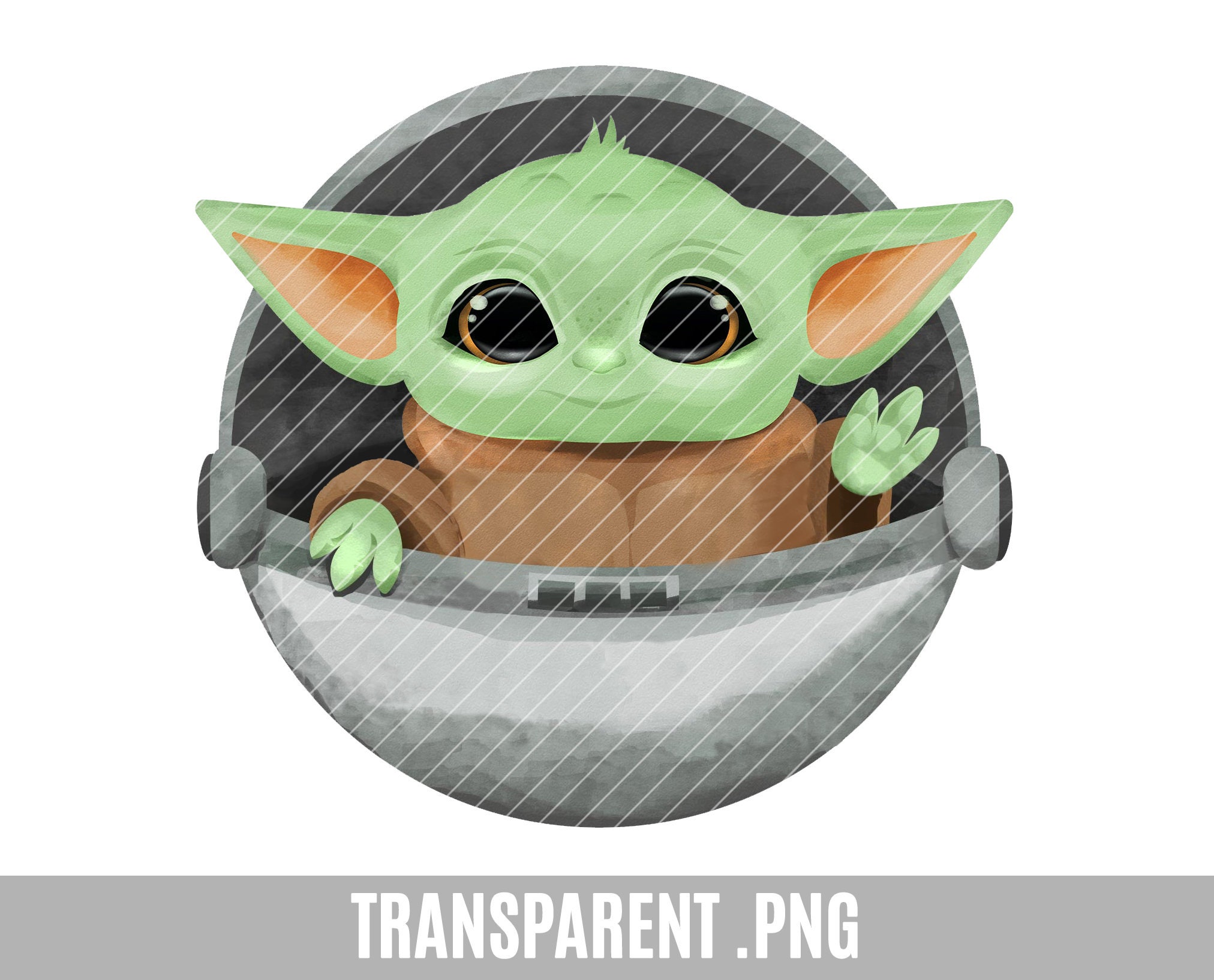 Cute Animated Baby Yoda Star Wars Mandalorian Digital Image .PNG File -   Canada