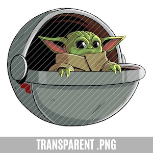 Baby Yoda Clip Art, pince transparente, bébé yoda, alien mignon, projet d’artisanat, mandalorian, love you I do