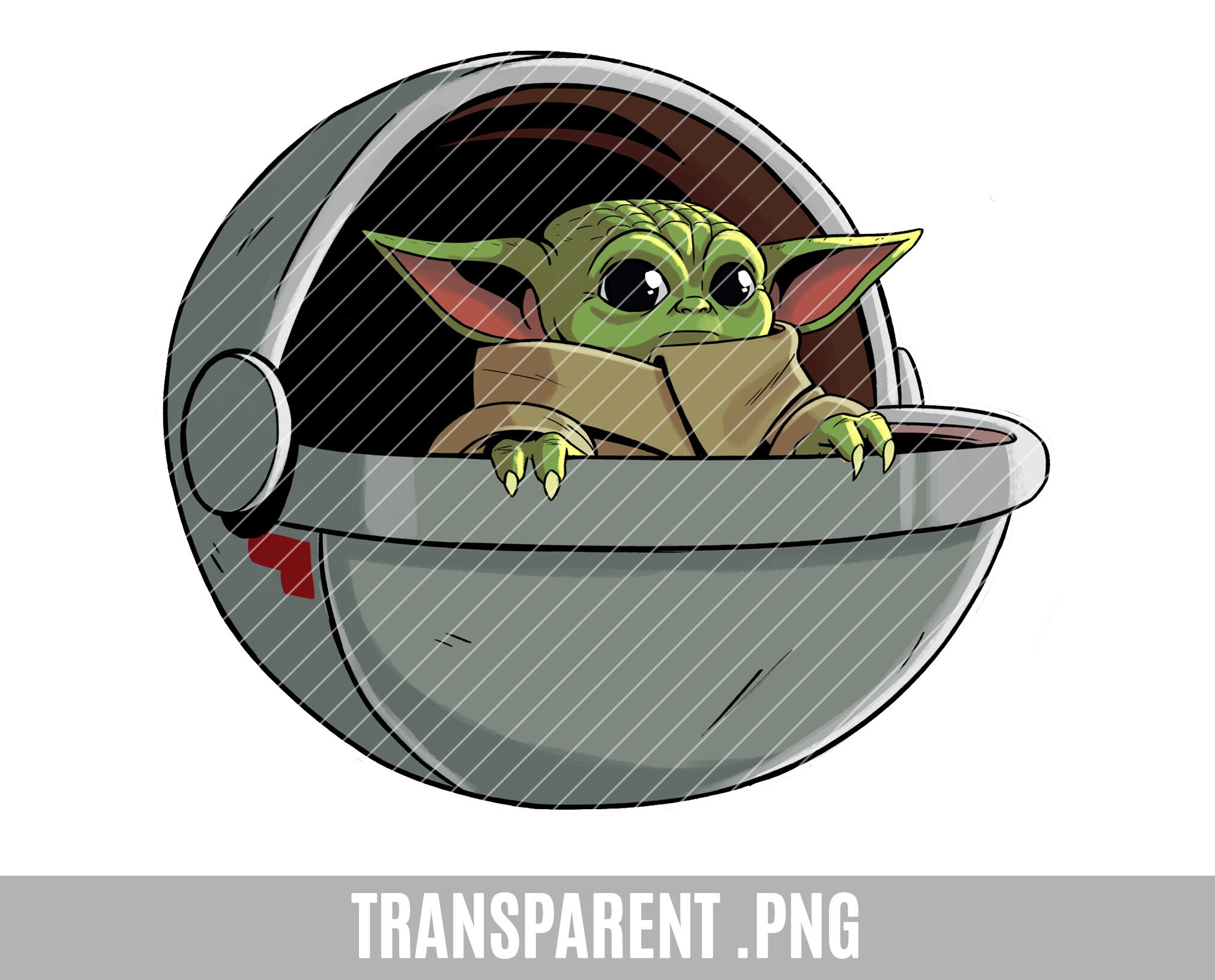 Baby Yoda Clip Art Transparent Png Baby Yoda Cute Alien Etsy Ireland