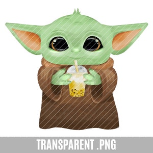 Baby Yoda Boba Clip Art, png transparent, baby yoda, extraterrestre mignon, thé à bulles, projet artisanal, sippy sip, mandalorian, love you I do