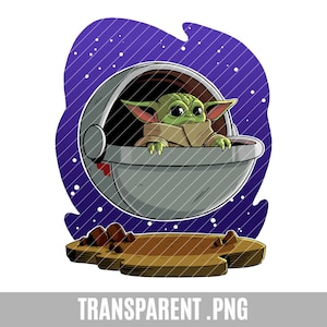 Baby Yoda Clip Art, pince transparente, bébé yoda, alien mignon, projet d’artisanat, mandalorian, love you I do
