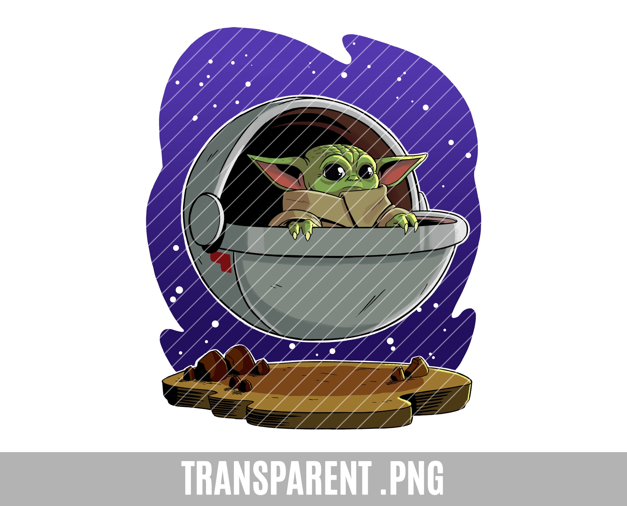 Baby Yoda Clip Art Transparent Png Baby Yoda Cute Alien Etsy