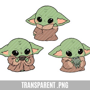 Baby Yoda Clip Art, pince transparente, bébé yoda, alien mignon, projet d’artisanat, mandalorian, love you I do