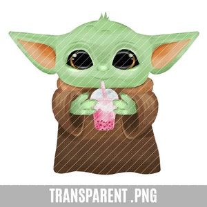 Baby Yoda Boba Clip Art, png transparent, baby yoda, extraterrestre mignon, thé à bulles, projet artisanal, sippy sip, mandalorian, love you I do