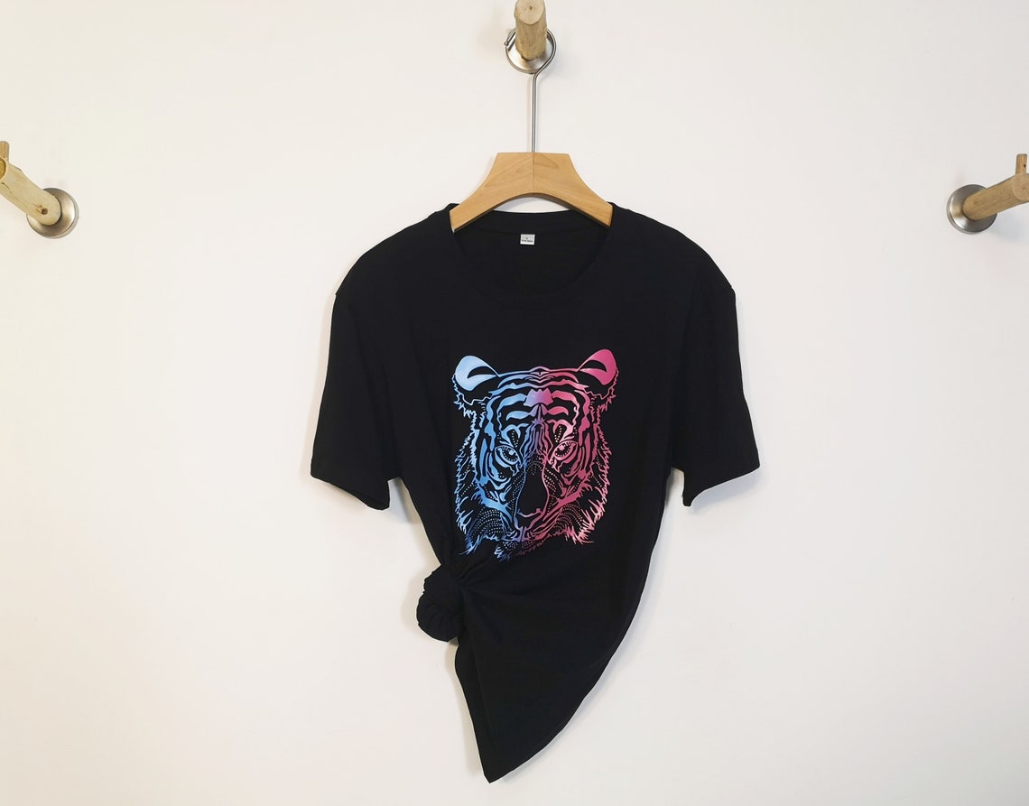 Tiger T-shirtTiger head TopsMen T-ShirtsWomen | Etsy