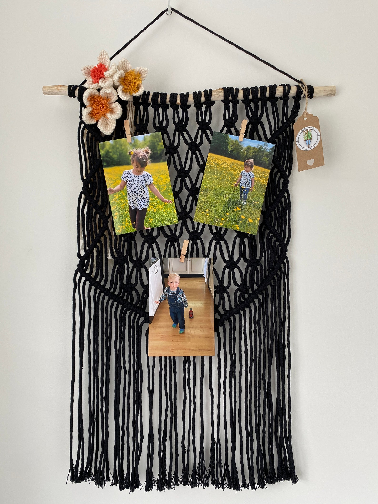 Macrame Photo Wall Hanger Etsy
